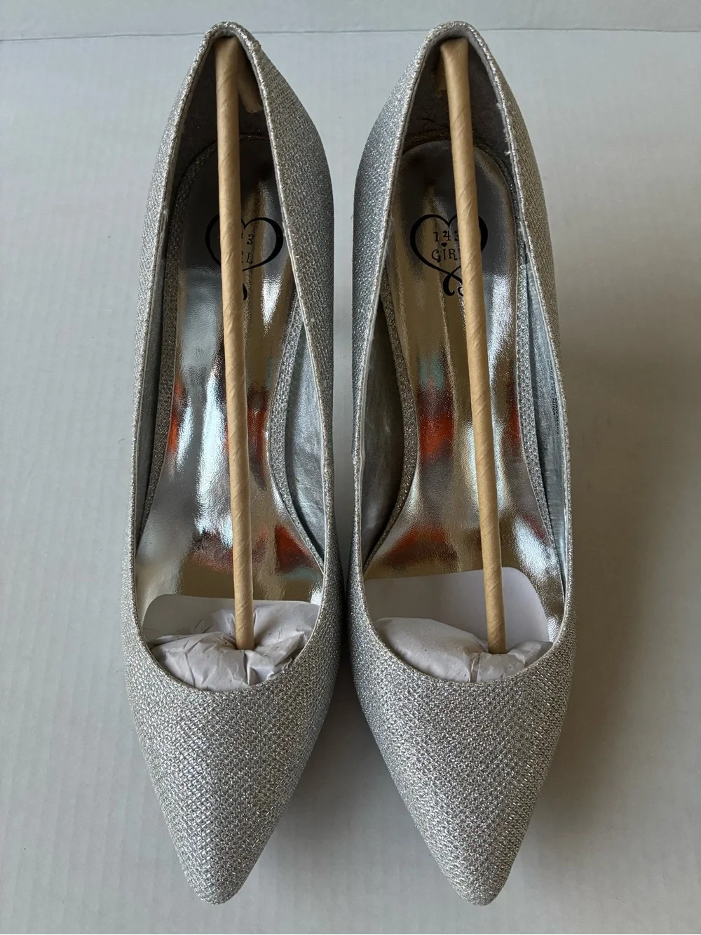 Silver Pointed-Toe High Heel Pumps - Women's Dress Shoes